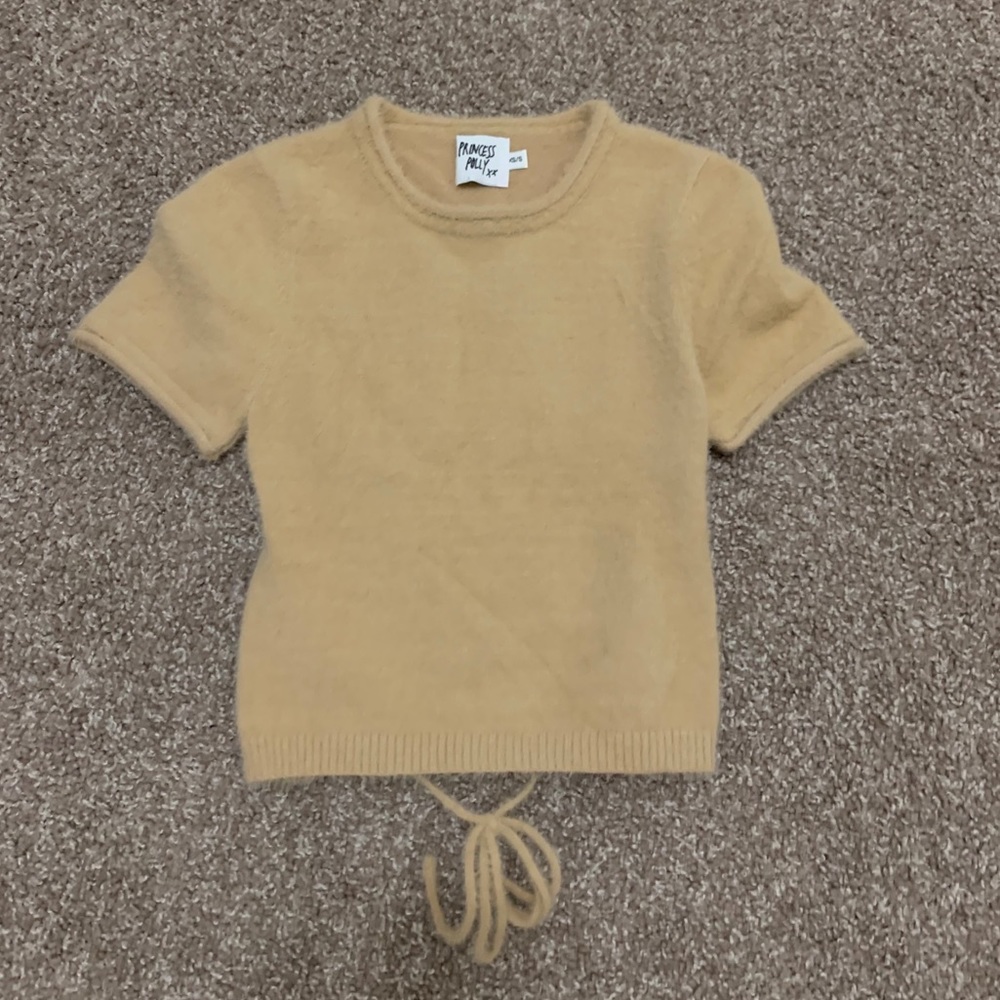 Princess Polly Tan Top with Tie Detail